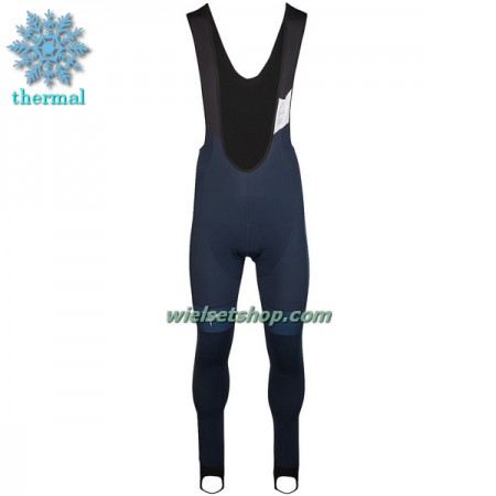 Fietsbroek Lang met Bretels 2023 INEOS Grenadiers Winter Thermal Fleece - Donkerblauw